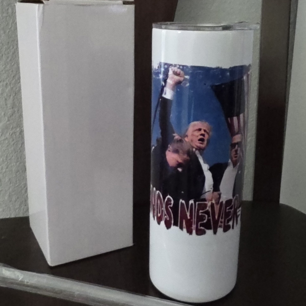 White Tumbler with Patriotic Design